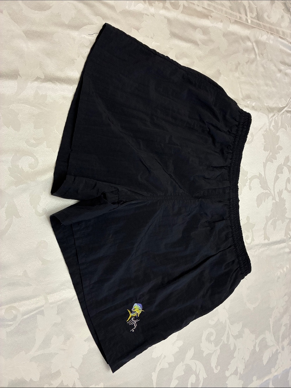 Guy Harvey Black Men’s Swim Shorts Elastic-Waist, 2X